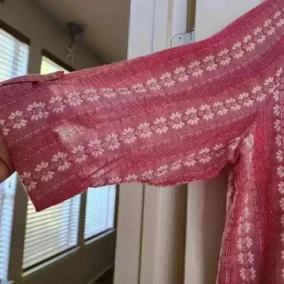 Allison Daley Women's Plus Pink 3/4 Sleeve Light Button Down 1X Fall Western - Picture 7 of 11